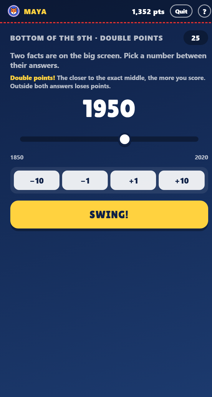 The last inning on a phone: a single slider for your pick